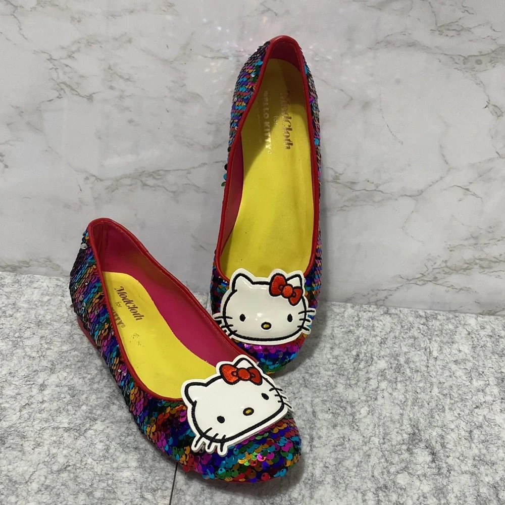 ModCloth x Hello Kitty Sweetly Sequined Rainbow Flats